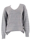 Casual Drop Shoulder Oversized Pullover Sweater Gray