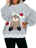 Women Ugly Christmas Sweater Snowman and Snowflake