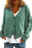 Solid Button Down Oversized Cardigan Sweater Turquoise