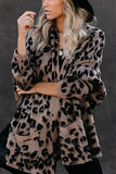 Women Long Sleeve Leopard Print Sweater Cardigan