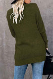 Solid Open Front Big Pocket Cardigan Olive