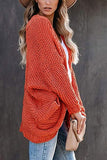 Open Front Chunky Big Pocket Oversized Cardigan Tangerine