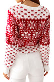 Casual Ugly Xmas Sweaters Long Sleeve Pullover Sweater Red