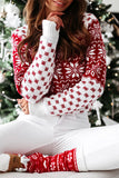 Casual Ugly Xmas Sweaters Long Sleeve Pullover Sweater Red