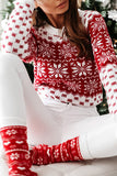 Casual Ugly Xmas Sweaters Long Sleeve Pullover Sweater Red