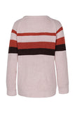 Long Sleeve Crew Neck Color Block Sweater Khaki