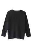 Long Sleeve V Neck Womens Pullover Sweater Black