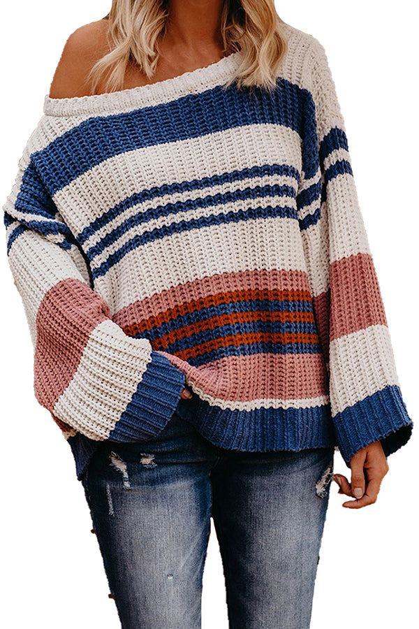 Color Block Pullover Striped Sweatshirts