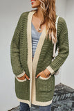 Long Sleeve Open Front Cardigan With Pockets