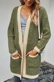 Long Sleeve Open Front Cardigan With Pockets