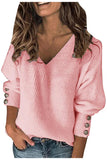 Knitted Oversized Long Sleeve Pink Sweater