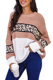 Women's Leopard Patchwork Color Block Sweater