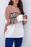Women's Leopard Patchwork Color Block Sweater