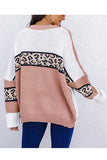 Women's Leopard Patchwork Color Block Sweater