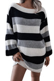 Bell Sleeve Striped Oversized Sweater Dress