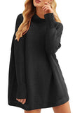 Solid Dolman Sleeve Black Sweater Dress