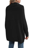 Solid Dolman Sleeve Black Sweater Dress