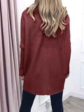 Women's Turtleneck Jumper Solid Oversized Ribbed Asymmetrical Hem Sweater