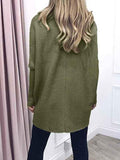 Women's Turtleneck Jumper Solid Oversized Ribbed Asymmetrical Hem Sweater