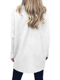Women's Turtleneck Jumper Solid Oversized Ribbed Asymmetrical Hem Sweater