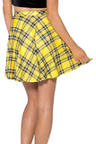 Women's Fashion Plaid Pleated Skirt Yellow