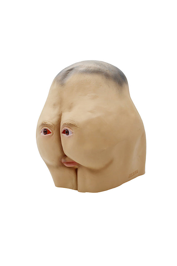 Funny Adult Ass Full Face Latex Headpiece For Halloween Cosplay Party Beige