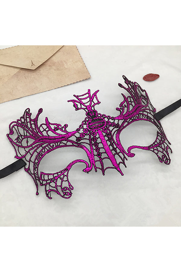 Sexy Spider Lace Half Face Eyes Patch For Lady Halloween Party Purple