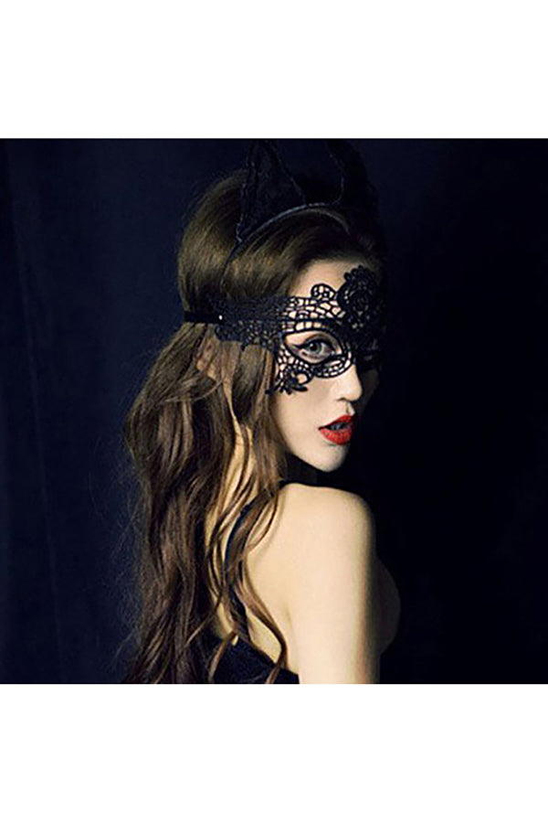 Sexy Lady Lace Half Face Eyes Patch For Halloween Masquerade Party Black