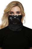 Windproof Print Motorcycle Neck Gaiter Black