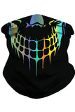 Unisex Skeleton Print Neck Gaiter For Dust Protection Dull Black