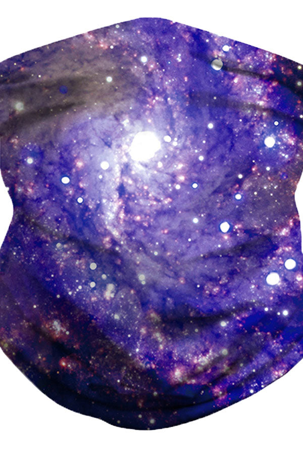 Unisex Galaxy Print Windproof Neck Gaiter Light Purple