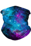 Unisex Galaxy Print Outdoor Neck Gaiter Turquoise
