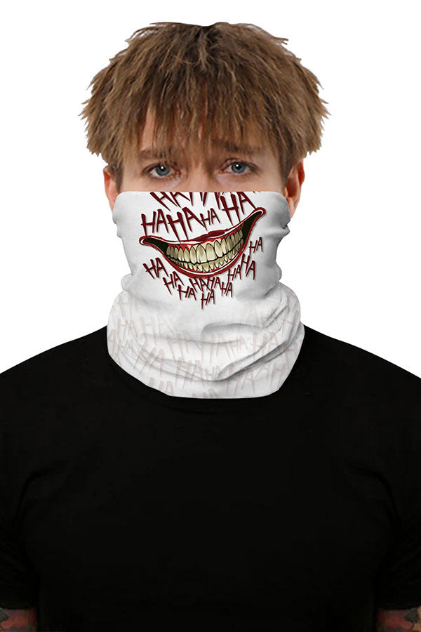 Letter And Mouth Print Anti Dust Tube Neck Gaiter White