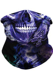 Skeleton Print Motorcycle Neck Gaiter Navy Blue