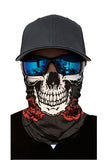 Outdoor Windproof Skull Bandana Neck Gaiter Berry Red