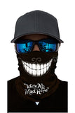 We Are All Mad Here Motorcycle Neck Gaiter Gray
