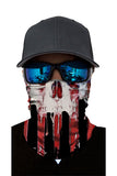 Unisex Skull Print Outdoor Neck Gaiter Magic Scarf Red