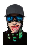 Outdoor Funny Print Motorcycle Neck Gaiter Apricot