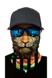 Outdoor Dust Protection Tiger Print Neck Gaiter Emerald Green