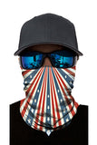 Seamless Flag Print Neck Gaiter For Dust Protection White