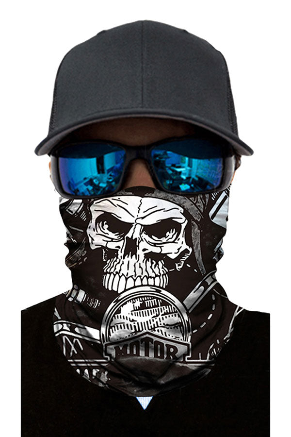 Unisex Skull Print Motorcycle Neck Gaiter For Dust Protection