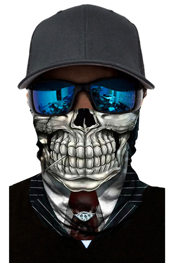 Mr Skull Bandana Multifunctional Neck Gaiter White