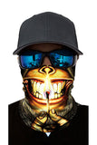 Monkey Print Cycling Neck Gaiter For Dust Protection