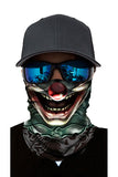 Windproof Creepy Clown Print Cycling Neck Gaiter Black