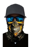 Outdoor Skull Bandanas Motorcycle Neck Gaiter Dull Black