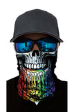 Windproof Rainbow Skull Print Neck Gaiter For Dust Protection