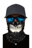 Unisex Skull Print Headband Neck Gaiter For Dust Protection Black