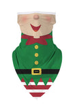 Unisex Ugly Christmas Face Shield Neck Gaiter Dark Green
