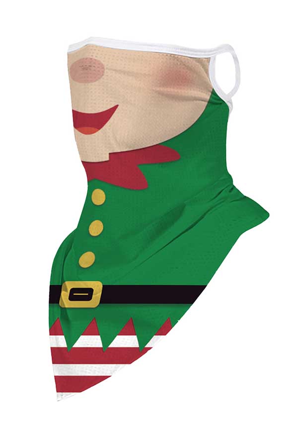 Unisexe Ugly Christmas Face Shield Cache-Cou Vert Foncé