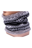 Geometric Pattern Knit Christmas Neck Warmer Black